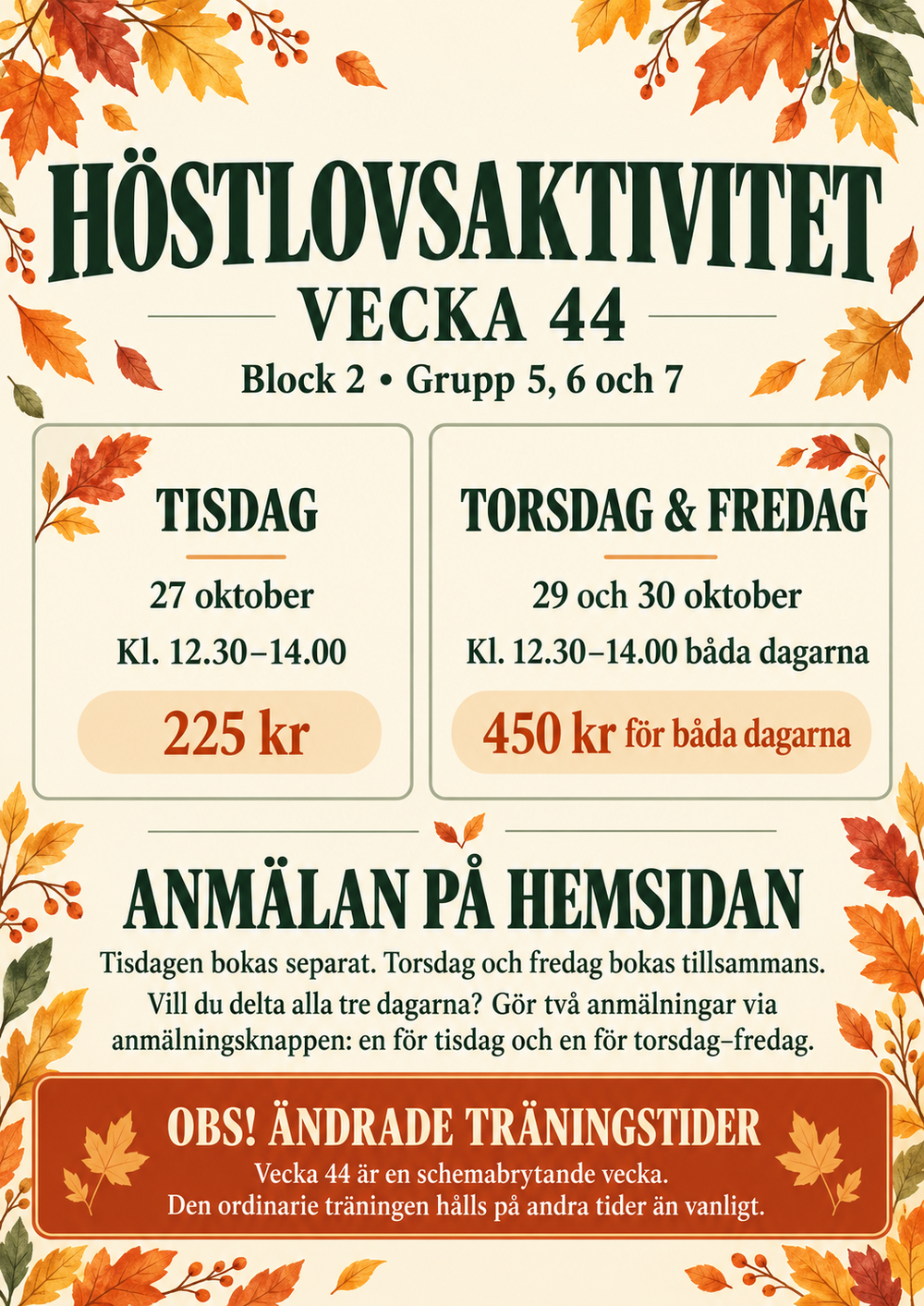 Höstlovsaktivitet Block 2